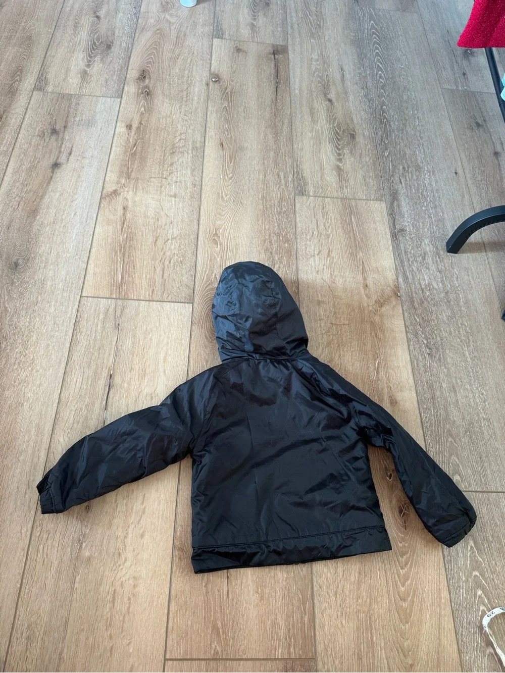 Boy's Nike Fleece Lined Hooded Jacket Windbreaker Black 2Tone size 2T